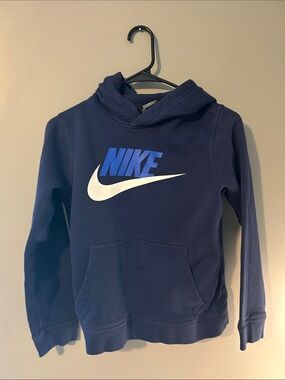 Nike Kids Navy Blue Logo Hoodie - Youth Large